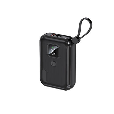 Un buon prezzo. Mini Power Bank in bianco e nero con cavo di ricarica / luci LED in linea