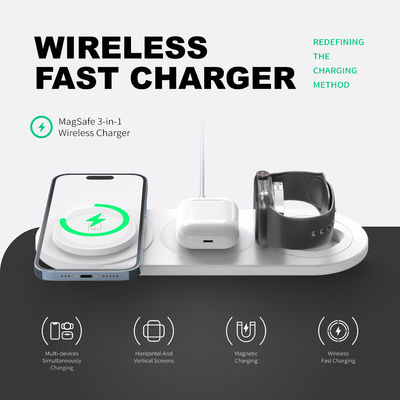 Un buon prezzo. 3 in 1 caricabatterie per telefoni wireless 5W 7.5W 10W 15W per la ricarica / 1 X cavo di tipo C in linea