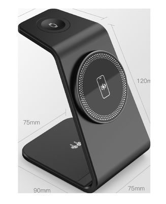 Un buon prezzo. Compatto 3 in 1 caricabatterie wireless 5W Watch Output e 5W/7.5W/10W/15W Wireless Output in linea