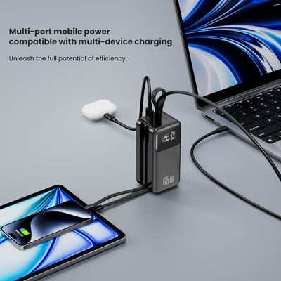 Un buon prezzo. Portable Charger Power Bank 65W per laptop, 4 uscite USB C Travel Portable Charger con cavo integrato in linea