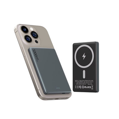 qualità Magnetic Power Bank Li Polymer 5000mAh ABS+PC+Aluminio fabbrica