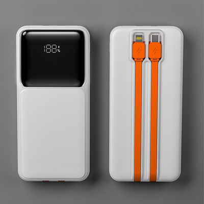 Un buon prezzo. Compatto Power Bank incorporato in cavo Protezione da sovraccarico Power Bank portatile bianco in linea