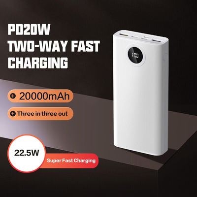 Un buon prezzo. PD 20W 22.5W Power Bank con ABS PC in colore bianco blu vibrante per soluzione di ricarica portatile in linea