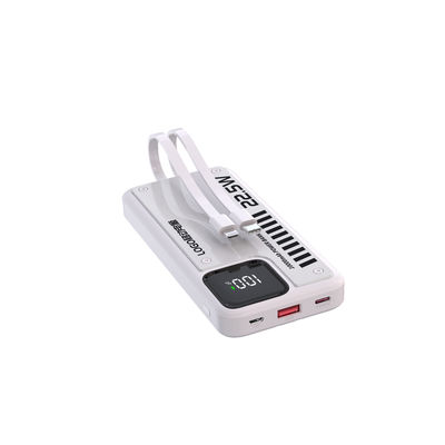 Un buon prezzo. Powerbank portatile a ricarica rapida bianca con uscita da cavo Lightning 5V 2.4A in linea